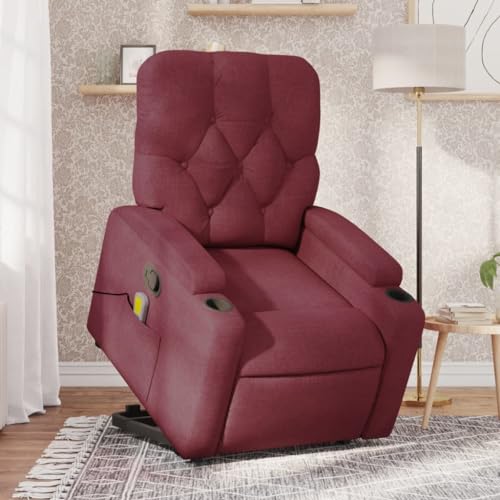 HOMEELIKE Massagesessel mit Aufstehhilfe Weinrot Stoff HOMEELIKE Massagesessel mit Aufstehhilfe Weinrot Stoff von HOMEELIKE