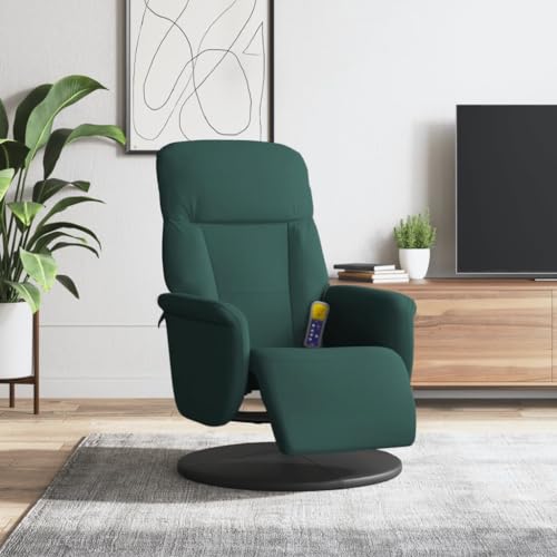 HOMEELIKE Massagesessel mit Fu?Teil Dunkelgr¨¹n Samt von HOMEELIKE