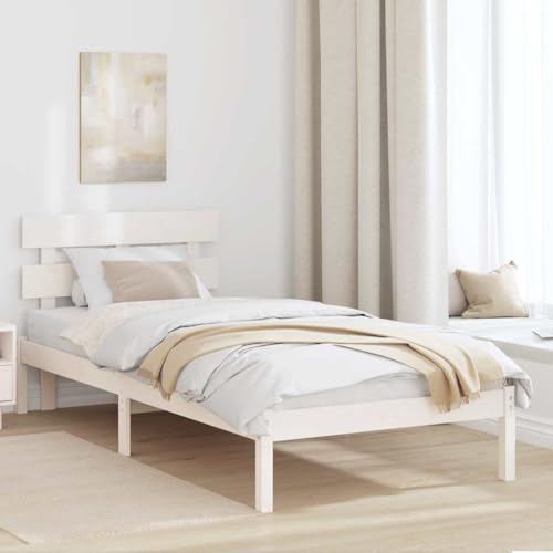HOMEELIKE Massiv mit Kopfteil Weiss 75 x 190 cm Kiefernholz robust zeitlos HOMEELIKE Massiv mit Kopfteil Weiss 75 x 190 cm Kiefernholz robust zeitlos von HOMEELIKE