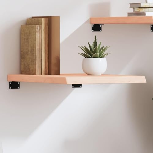 HOMEELIKE Massivholz Wandregal 40x60 cm Natur Eiche Rustikal Stauraum Lagersystem von HOMEELIKE