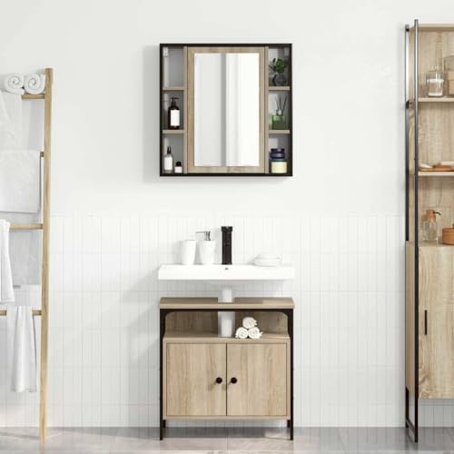 HOMEELIKE Modernes Badezimmerm?Bel Set 2er Pack Braun mit Regalen und Spiegel Raumwunder HOMEELIKE Modernes Badezimmerm?Bel Set 2er Pack Braun mit Regalen und Spiegel Raumwunder von HOMEELIKE