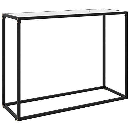 HOMEELIKE Modernes Design Konsolentisch Wei? 100 cm lang aus GEH?rtetem Glas HOMEELIKE Modernes Design Konsolentisch Wei? 100 cm lang aus GEH?rtetem Glas von HOMEELIKE