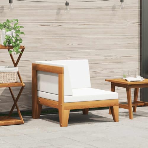 HOMEELIKE Modular-Ecksofa mit Cremeweissen Kissen Akazie Massivholz HOMEELIKE Modular-Ecksofa mit Cremeweissen Kissen Akazie Massivholz von HOMEELIKE