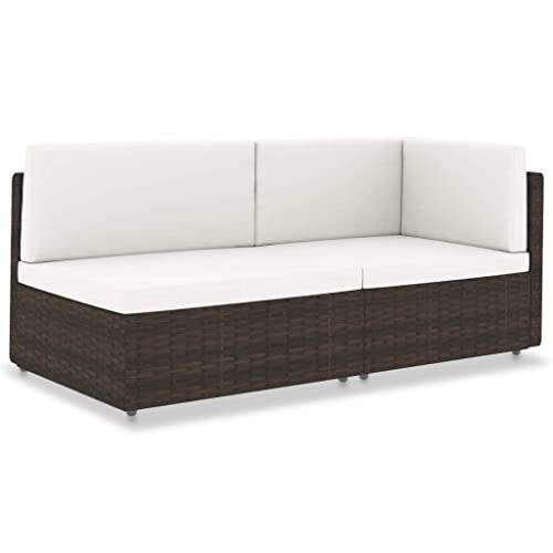 HOMEELIKE Modulares 2-Sitzer-Sofa Poly Rattan Braun HOMEELIKE Modulares 2-Sitzer-Sofa Poly Rattan Braun von HOMEELIKE