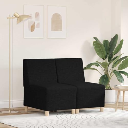 HOMEELIKE Modulares Armfreies Sofa 2 pcs Schwarz 55 x 74 x 82 cm Stoff HOMEELIKE Modulares Armfreies Sofa 2 pcs Schwarz 55 x 74 x 82 cm Stoff von HOMEELIKE