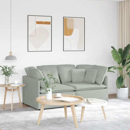 HOMEELIKE Modulares Sofa mit Kissen Samt Hellgrau von HOMEELIKE