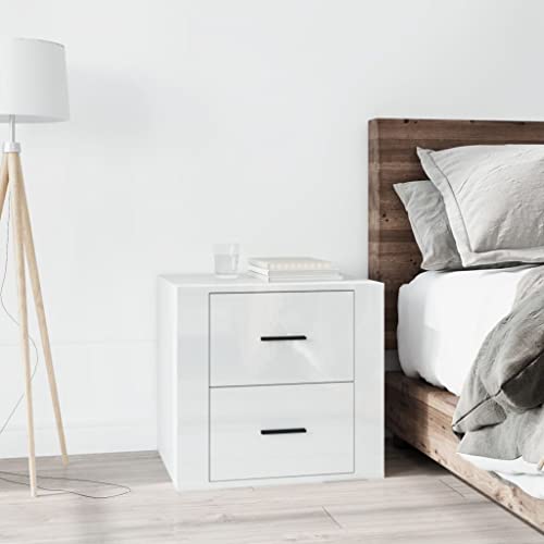 HOMEELIKE Nachttisch Hochglanz-Weiss 50x39x47 cm HOMEELIKE Nachttisch Hochglanz-Weiss 50x39x47 cm von HOMEELIKE