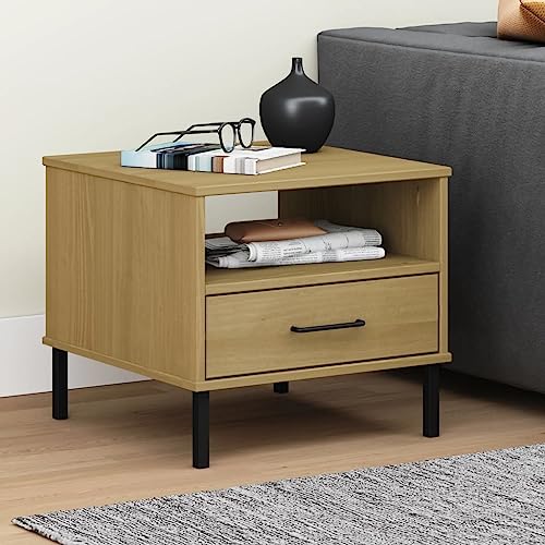 HOMEELIKE Nachttisch aus Massivholz Kiefer mit Metallf¨¹?en Oslo in Braun rustikales Design Stauraum Schublade HOMEELIKE Nachttisch aus Massivholz Kiefer mit Metallf¨¹?en Oslo in Braun rustikales Design Stauraum Schublade von HOMEELIKE