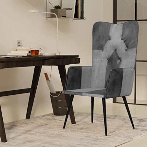 HOMEELIKE Ohrensessel Grau Echtleder HOMEELIKE Ohrensessel Grau Echtleder von HOMEELIKE