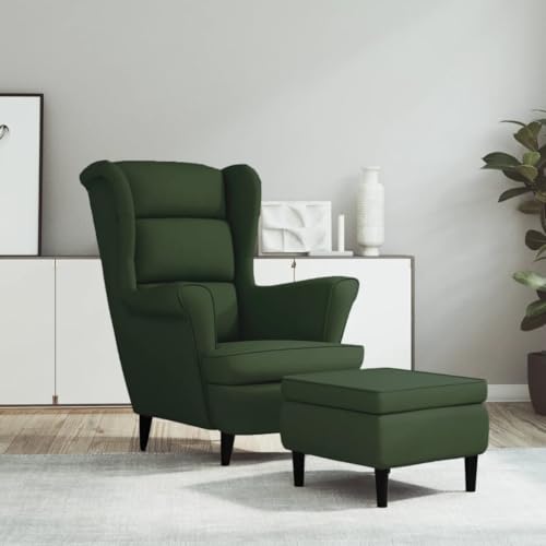 HOMEELIKE Ohrensessel mit Hocker Dunkelgr¨¹n Samt HOMEELIKE Ohrensessel mit Hocker Dunkelgr¨¹n Samt von HOMEELIKE