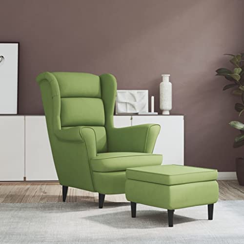 HOMEELIKE Ohrensessel mit Hocker Hellgr¨¹n Samt HOMEELIKE Ohrensessel mit Hocker Hellgr¨¹n Samt von HOMEELIKE