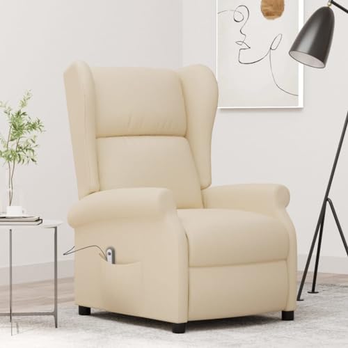 HOMEELIKE Ohrensessel mit Liegefunktion Elektrisch Creme Stoff HOMEELIKE Ohrensessel mit Liegefunktion Elektrisch Creme Stoff von HOMEELIKE
