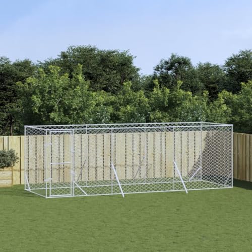 HOMEELIKE Outdoor-Hundezwinger Silbern 6x2x2 m Verzinkter Stahl HOMEELIKE Outdoor-Hundezwinger Silbern 6x2x2 m Verzinkter Stahl von HOMEELIKE