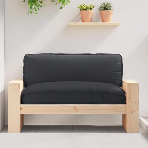 HOMEELIKE Palettenkissen Fuer Sitzflaeche Schwarz 120 x 80 x 12 cm von HOMEELIKE