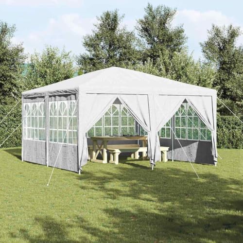 HOMEELIKE Party-Zelt Weiss 400 x 400 x 266 cm Polyester und Stahl von HOMEELIKE