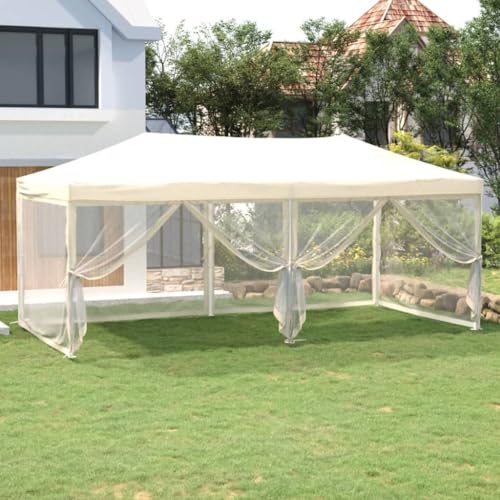 HOMEELIKE Partyzelt Faltbar mit Seitenw?nden Creme 3x6 m HOMEELIKE Partyzelt Faltbar mit Seitenw?nden Creme 3x6 m von HOMEELIKE