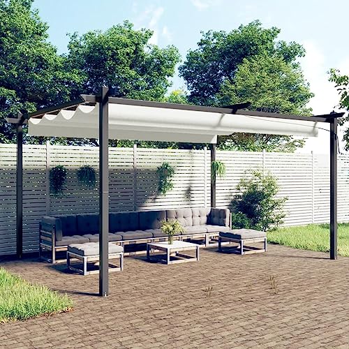 HOMEELIKE Pavillon mit Ausziehbarem Dach 4x3 m Creme HOMEELIKE Pavillon mit Ausziehbarem Dach 4x3 m Creme von HOMEELIKE