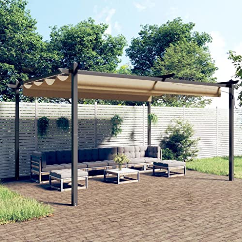 HOMEELIKE Pavillon mit Ausziehbarem Dach 4x3 m Taupe HOMEELIKE Pavillon mit Ausziehbarem Dach 4x3 m Taupe von HOMEELIKE