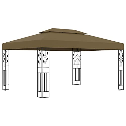 HOMEELIKE Pavillon mit Doppeldach 3x4 m Taupe 180 g/m2 HOMEELIKE Pavillon mit Doppeldach 3x4 m Taupe 180 g/m2 von HOMEELIKE
