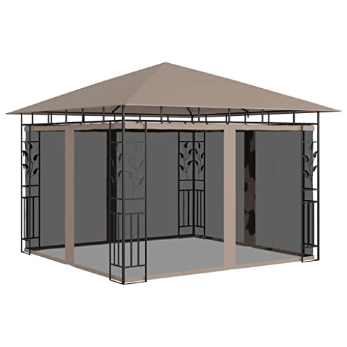 HOMEELIKE Pavillon mit Moskitonetz 3x3x2,73 m Taupe 180 g/m2 HOMEELIKE Pavillon mit Moskitonetz 3x3x2,73 m Taupe 180 g/m2 von HOMEELIKE