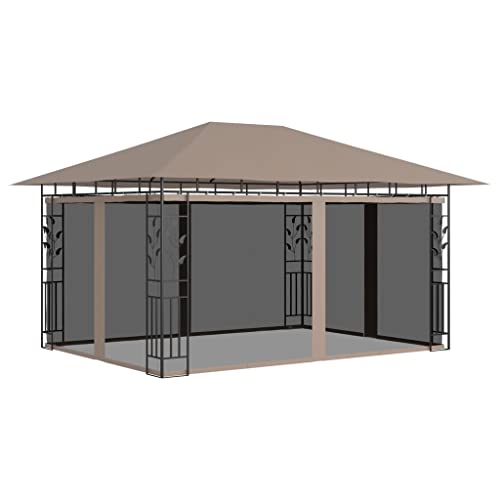 HOMEELIKE Pavillon mit Moskitonetz 4x3x2,73 m Taupe 180 g/m2 HOMEELIKE Pavillon mit Moskitonetz 4x3x2,73 m Taupe 180 g/m2 von HOMEELIKE