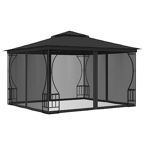 HOMEELIKE Pavillon mit Netz 300x300x265 cm Anthrazit HOMEELIKE Pavillon mit Netz 300x300x265 cm Anthrazit von HOMEELIKE