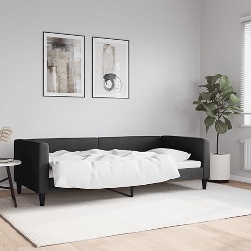 HOMEELIKE Polsterbett Schwarz 90x200 cm Tagesbett Stoff Schlafsofa Couch Bett 2in1 HOMEELIKE Polsterbett Schwarz 90x200 cm Tagesbett Stoff Schlafsofa Couch Bett 2in1 von HOMEELIKE