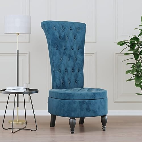 HOMEELIKE Polsterstuhl mit Hoher Rueckenlehne Blau Samt Knopfheftung HOMEELIKE Polsterstuhl mit Hoher Rueckenlehne Blau Samt Knopfheftung von HOMEELIKE