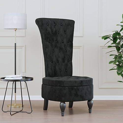 HOMEELIKE Polsterstuhl mit Hoher Rueckenlehne Schwarz Samt Knopfheftung HOMEELIKE Polsterstuhl mit Hoher Rueckenlehne Schwarz Samt Knopfheftung von HOMEELIKE