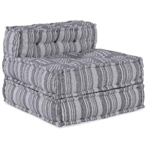 HOMEELIKE Pouffe Gestreift Grau 70 x 70 x 54 cm Stoff HOMEELIKE Pouffe Gestreift Grau 70 x 70 x 54 cm Stoff von HOMEELIKE