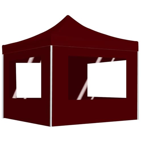 HOMEELIKE Profi-Partyzelt Faltbar mit W?nden Aluminium 3¡Á3m Weinrot HOMEELIKE Profi-Partyzelt Faltbar mit W?nden Aluminium 3¡Á3m Weinrot von HOMEELIKE