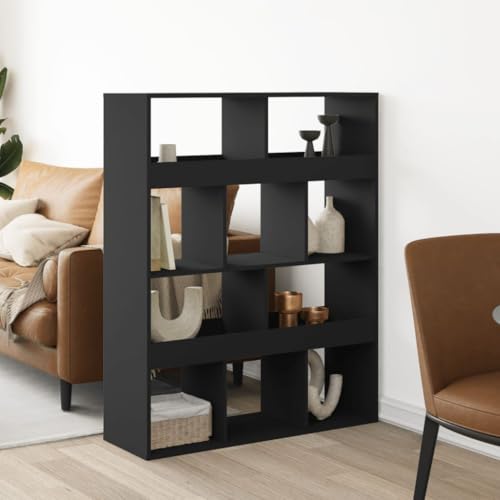 HOMEELIKE Raumteiler Schwarz 100x33x125,5 cm Holzwerkstoff von HOMEELIKE