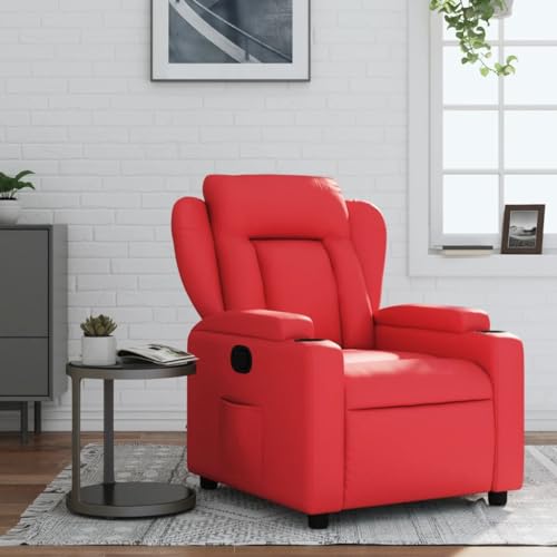 HOMEELIKE Relaxsessel Rot Kunstleder von HOMEELIKE