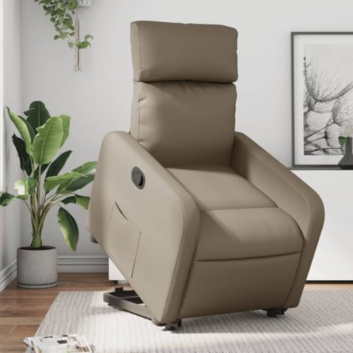 HOMEELIKE Relaxsessel mit Aufstehhilfe Cappuccino-Braun Kunstleder von HOMEELIKE