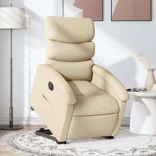 HOMEELIKE Relaxsessel mit Aufstehhilfe Elektrisch Creme Stoff von HOMEELIKE