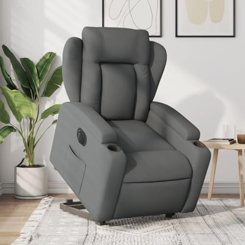 HOMEELIKE Relaxsessel mit Aufstehhilfe Elektrisch Dunkelgrau Stoff von HOMEELIKE