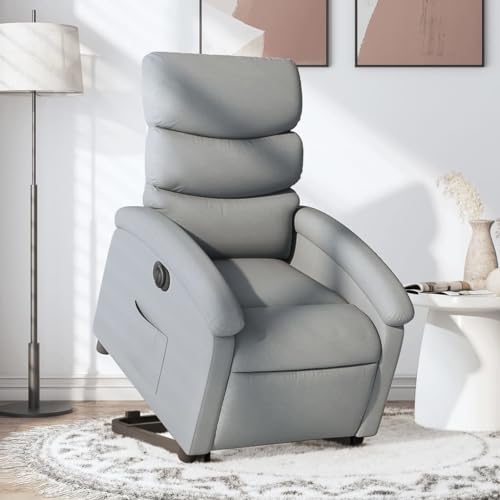 HOMEELIKE Relaxsessel mit Aufstehhilfe Elektrisch Hellgrau Stoff von HOMEELIKE