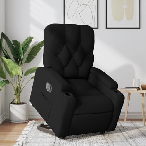 HOMEELIKE Relaxsessel mit Aufstehhilfe Elektrisch Schwarz Stoff von HOMEELIKE