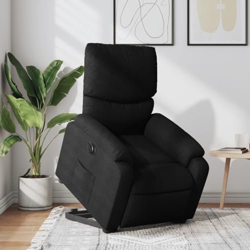 HOMEELIKE Relaxsessel mit Aufstehhilfe Elektrisch Schwarz Stoff von HOMEELIKE