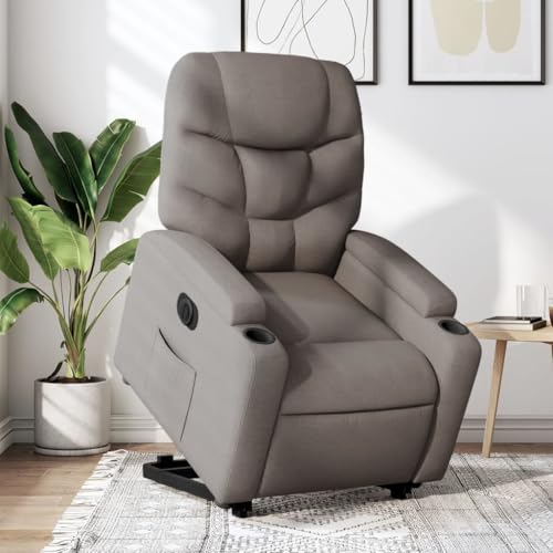 HOMEELIKE Relaxsessel mit Aufstehhilfe Elektrisch Taupe Stoff von HOMEELIKE