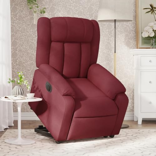 HOMEELIKE Relaxsessel mit Aufstehhilfe Elektrisch Weinrot Stoff von HOMEELIKE