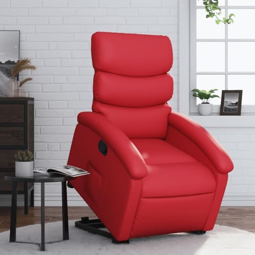 HOMEELIKE Relaxsessel mit Aufstehhilfe Rot Kunstleder von HOMEELIKE