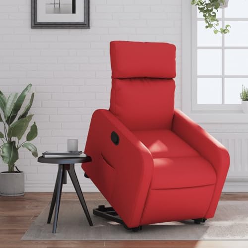 HOMEELIKE Relaxsessel mit Aufstehhilfe Rot Kunstleder von HOMEELIKE