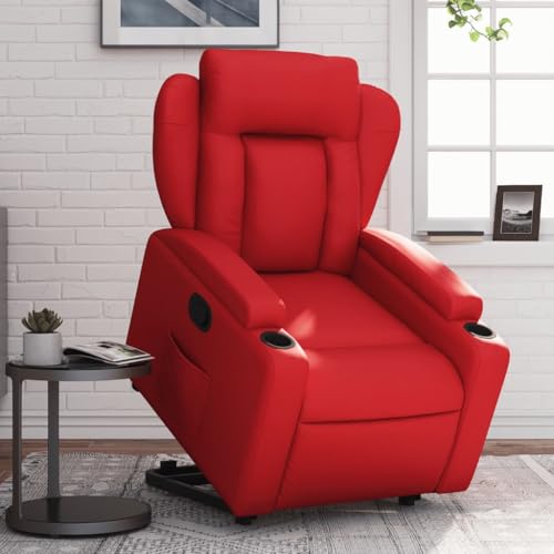 HOMEELIKE Relaxsessel mit Aufstehhilfe Rot Kunstleder von HOMEELIKE