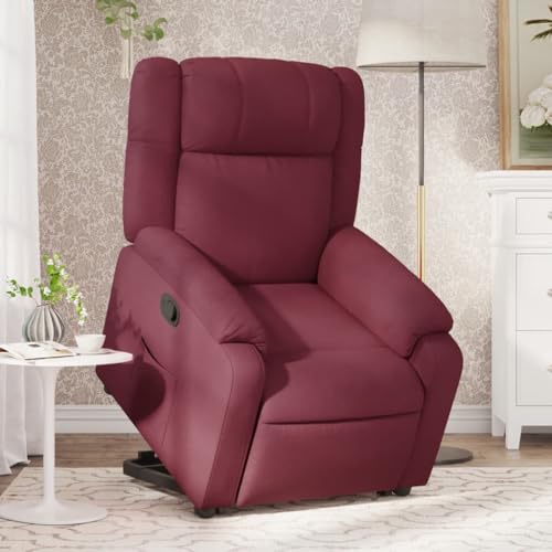 HOMEELIKE Relaxsessel mit Aufstehhilfe Weinrot Stoff von HOMEELIKE