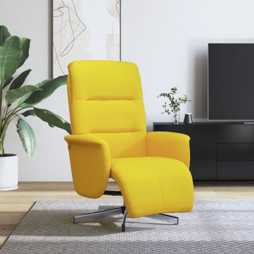HOMEELIKE Relaxsessel mit Fu?Teil Hellgelb Stoff von HOMEELIKE