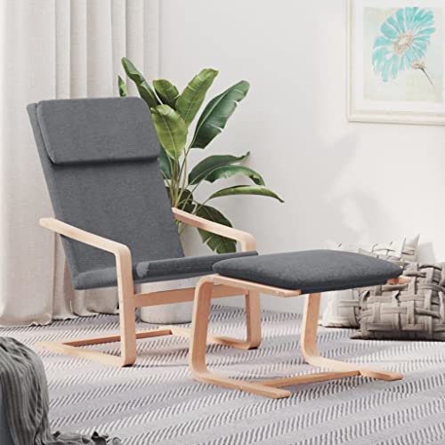 HOMEELIKE Relaxsessel mit Hocker Dunkelgrau Stoff HOMEELIKE Relaxsessel mit Hocker Dunkelgrau Stoff von HOMEELIKE
