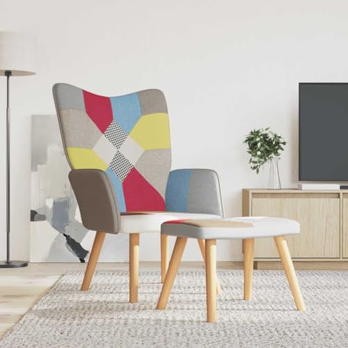 HOMEELIKE Relaxsessel mit Hocker Patchwork Stoff HOMEELIKE Relaxsessel mit Hocker Patchwork Stoff von HOMEELIKE