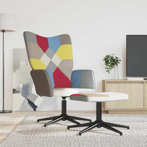 HOMEELIKE Relaxsessel mit Hocker Patchwork Stoff HOMEELIKE Relaxsessel mit Hocker Patchwork Stoff von HOMEELIKE