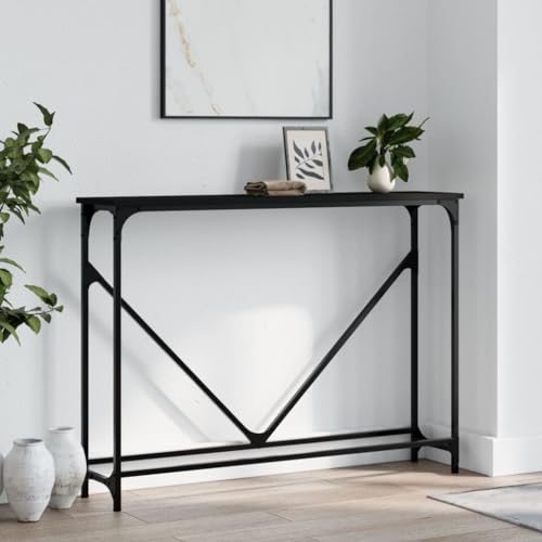 HOMEELIKE Robuster Konsolentisch in Schwarz mit Metallgestell, 102 cm lang, ideal f¨¹r Dekoration HOMEELIKE Robuster Konsolentisch in Schwarz mit Metallgestell, 102 cm lang, ideal f¨¹r Dekoration von HOMEELIKE